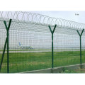 pvc coated green and dark green barbed wire airport fence